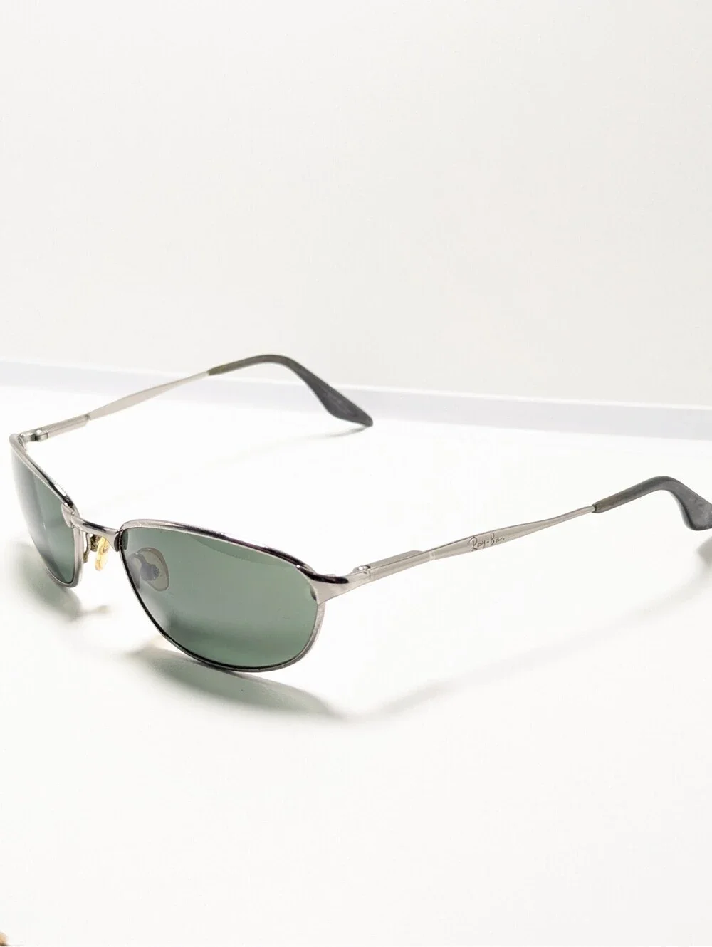Ray-Ban W2962 Sidestreet Green UV Retro Silver Rectangle Men Fashion Sunglasses